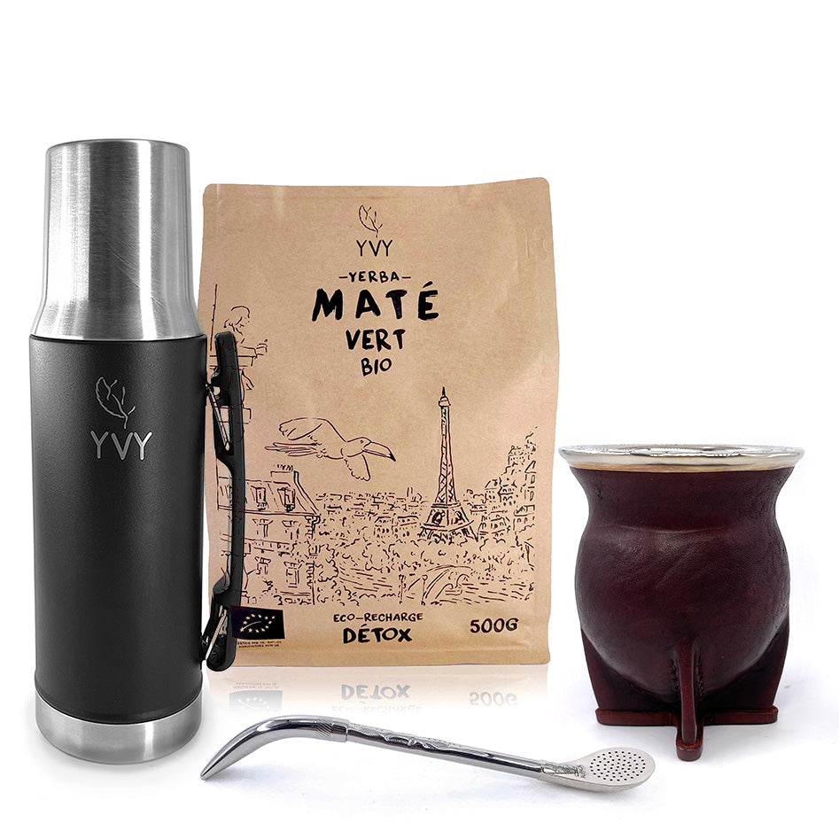 kit mate camionero ciselée traditionnel et thermos à maté